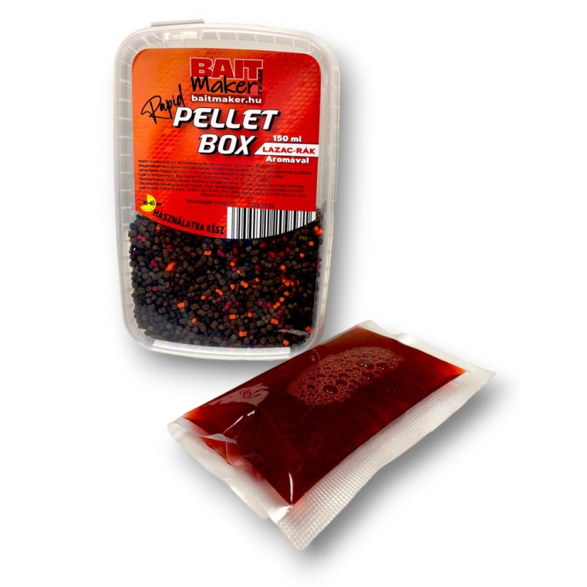 BAIT MAKER Rapid Pellet Box Lazac-Rák aromával 400g+150ml