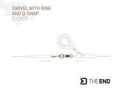 Delphin TheEND Q-Cast karikával és gyorskapoccsal ellátott forgó / 10 db #4/20kg