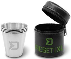 Delphin RESET XL 4v1 Rozsdamentes acél pálinkáspohár készlet
