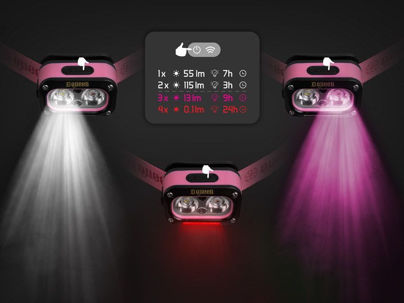Čelová lampa Delphin QUEEN 3W/1200mAh