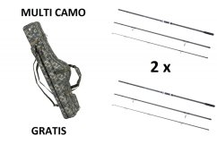 2X MIVARDI SENTINEL CARP 360SH 3,50LBS (3SEC) BOJLIS BOT + MULTI CAMO 130 cm bottartó táska