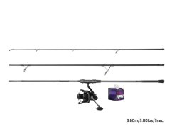 Kaprařský set Delphin CorsaBLACK NERO 360cm/3,0lb/3 díly + 8T + 0,30mm