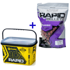Mivardi Rapid Box 5,8 L + 20MM Mivardi Rapid pelety - Classic Red Halibut (2,5kg)