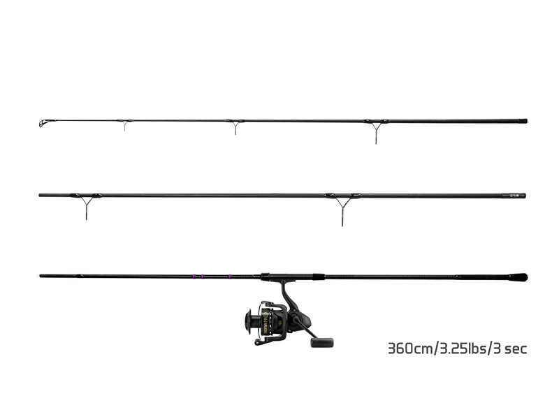 Kaprársky set Delphin CorsaBLACK NERO 360cm/3 diely/3lb + 6T + 0,30mm