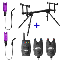 BRONX 2G STALX Rod pod + Kapásjelző készletDIVER 9V 2+1 + 2x ChainBlock