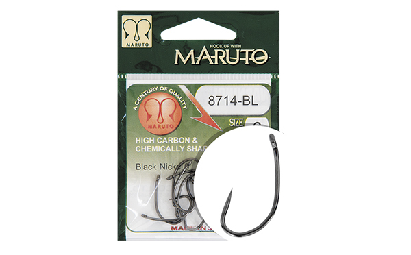 MARUTO HOROG 8714BL CARP HOOKS HC T.D.E.5 BARBLESS BLACK NICKEL