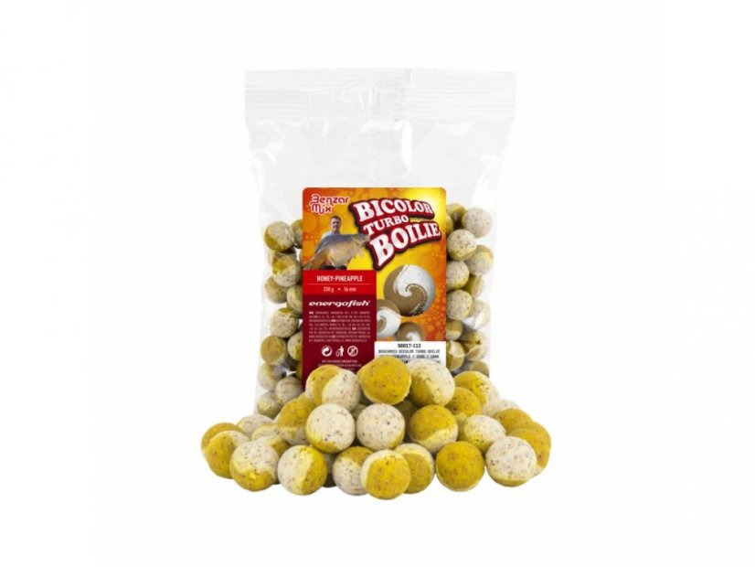 BENZAR MIX  TURBO BICOLOR BOLIESS 16MM/250G - Ízesítés: Rák - Eper