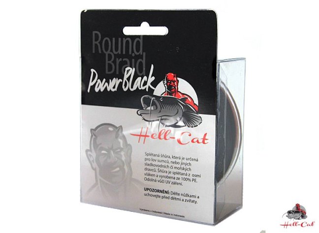 Hell-Cat Splétaná Šňůra Round Braid Power Black 200 m